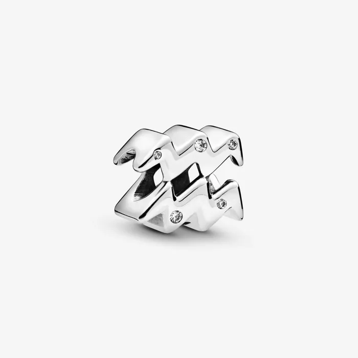 1 Bracelet2 Charms 99 Women Pandora Sparkling Aquarius Zodiac Charm