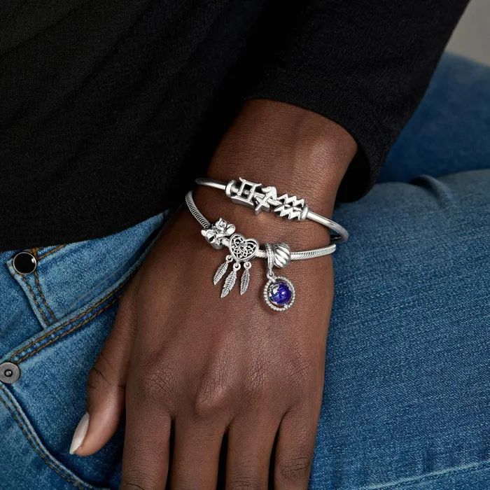 1 Bracelet2 Charms 99 Women Pandora Sparkling Aquarius Zodiac Charm