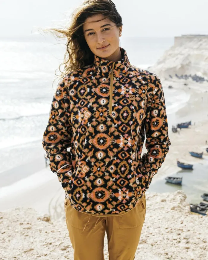ADiv Boundary Mock 3 HalfZip Pullover Sweatshirt Papaya Women Billabong Sweatshirts and Fleece ADiv Boundary Mock 3 HalfZip Pullover Sweatshirt Papaya Women Billabong Sweatshirts and Fleece