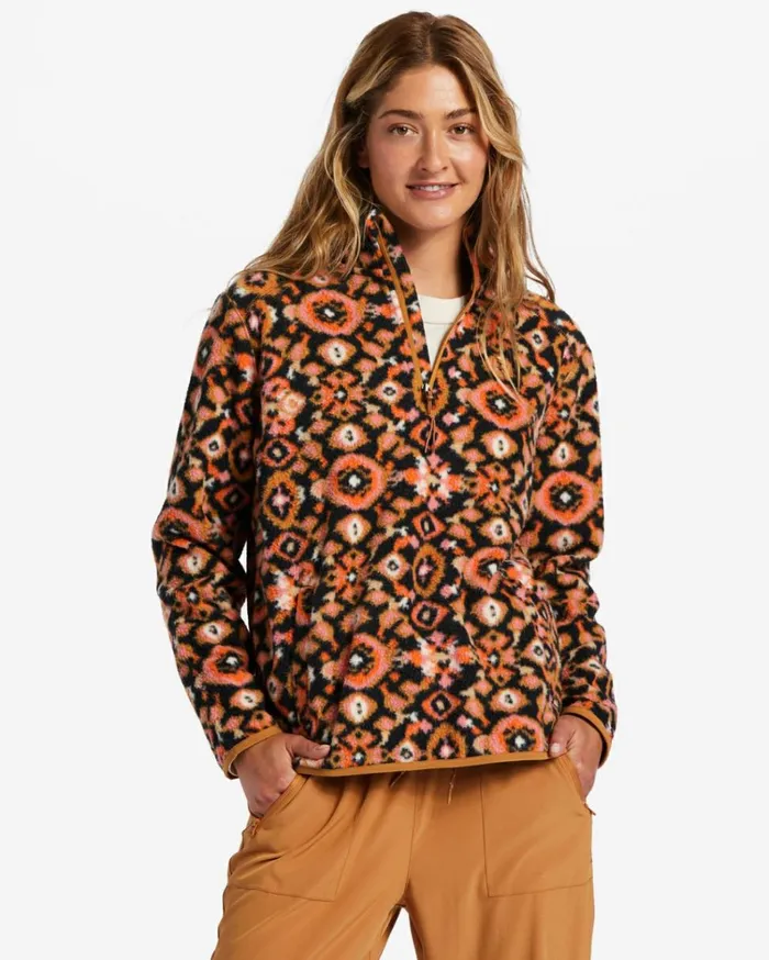 ADiv Boundary Mock 3 HalfZip Pullover Sweatshirt Papaya Women Billabong Sweatshirts and Fleece