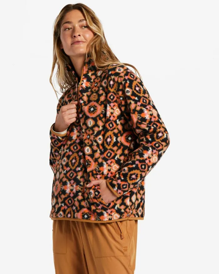 ADiv Boundary Mock 3 HalfZip Pullover Sweatshirt Papaya Women Billabong Sweatshirts and Fleece