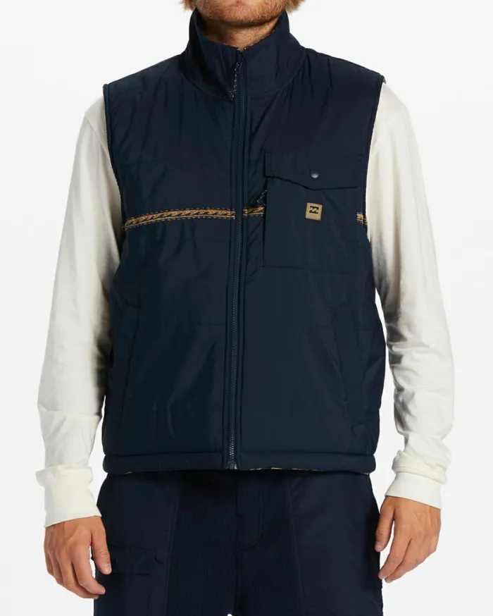 ADiv Trail Reversible FullZip Vest Navy Men Billabong Hoodies and Fleece