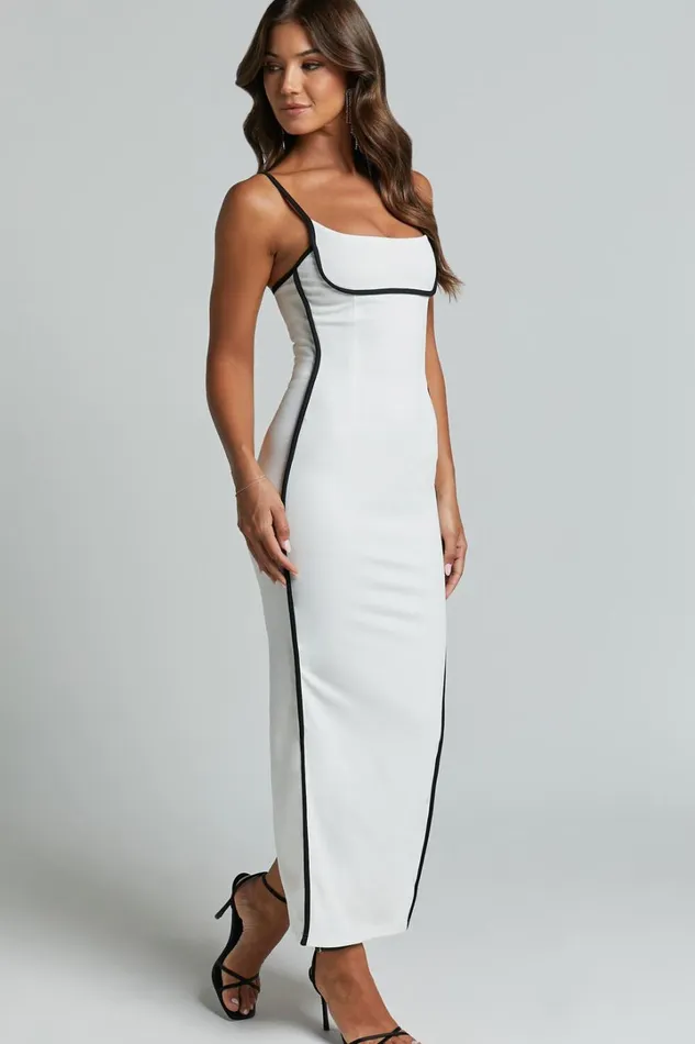 Abegaille Midi Dress 8211 Bodycon Dress In WhiteBlack Women Showpo Dresses
