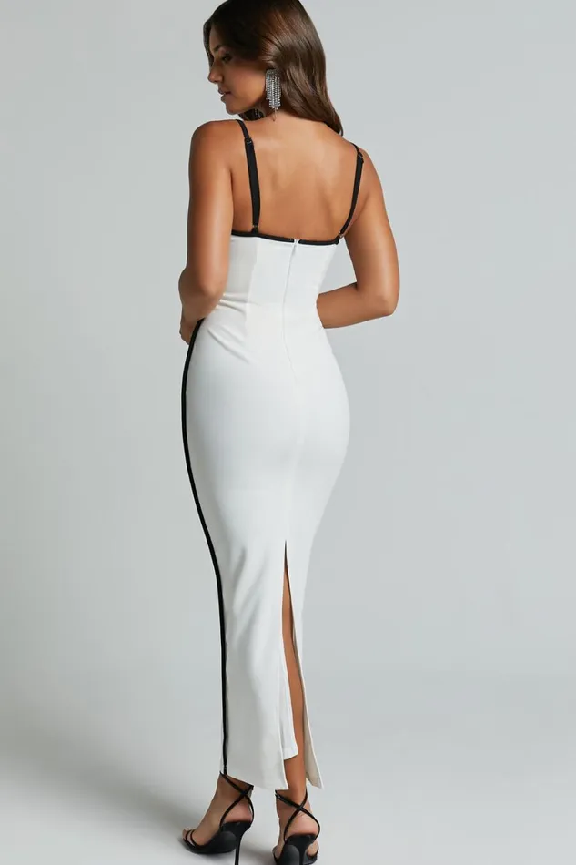 Abegaille Midi Dress 8211 Bodycon Dress In WhiteBlack Women Showpo Dresses