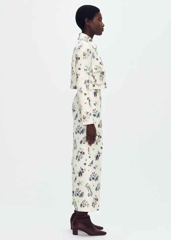 Adam Lippes Cecil Jacket Ivory Floral Womens Coats and Jackets