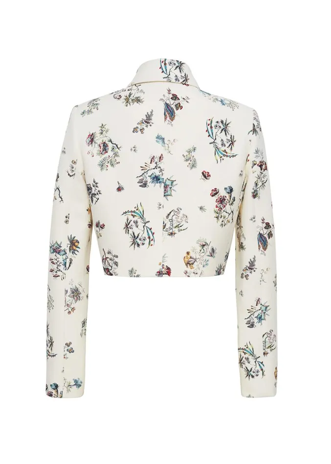 Adam Lippes Cecil Jacket Ivory Floral Womens Coats and Jackets