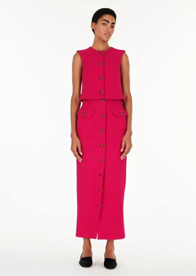 Adam Lippes Dakota Skirt Magenta Womens Skirts