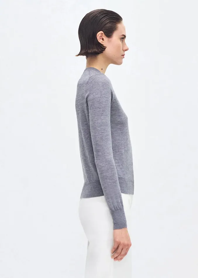 Adam Lippes Didion Knit Heather Grey Womens Sweaters and Knitwear