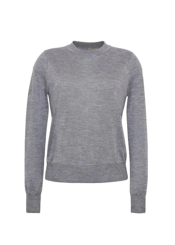 Adam Lippes Didion Knit Heather Grey Womens Sweaters and Knitwear