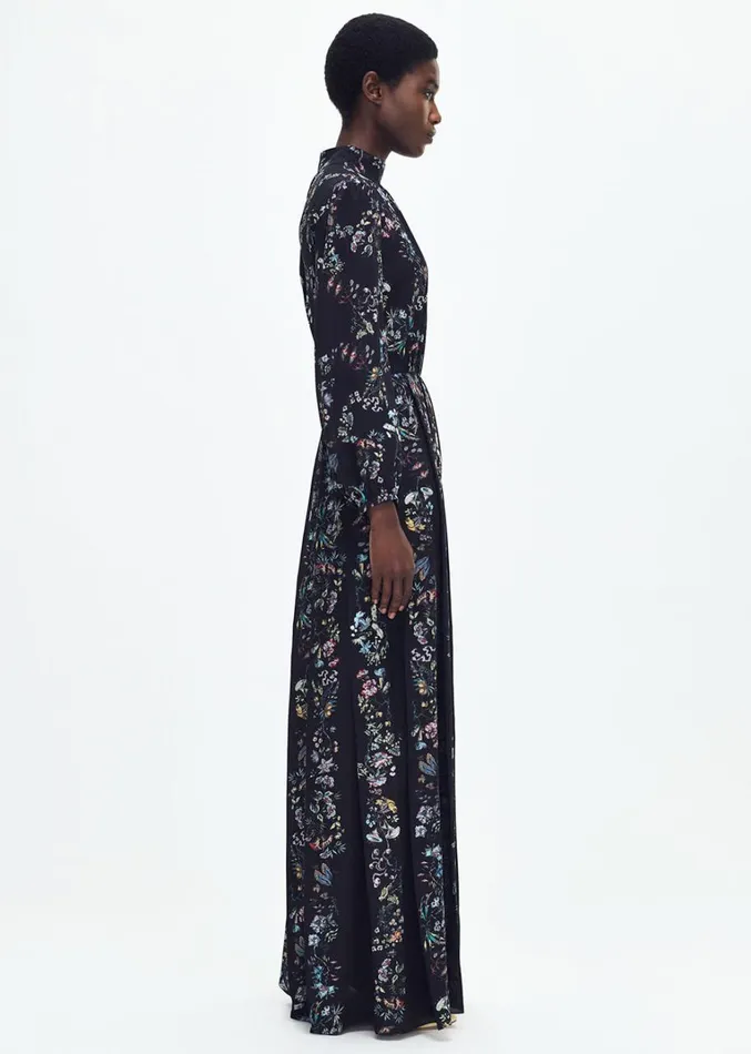 Adam Lippes Emilia Dress Black Floral Womens Dresses