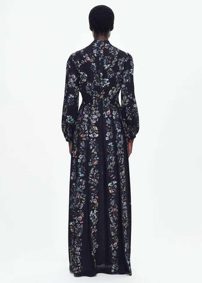 Adam Lippes Emilia Dress Black Floral Womens Dresses