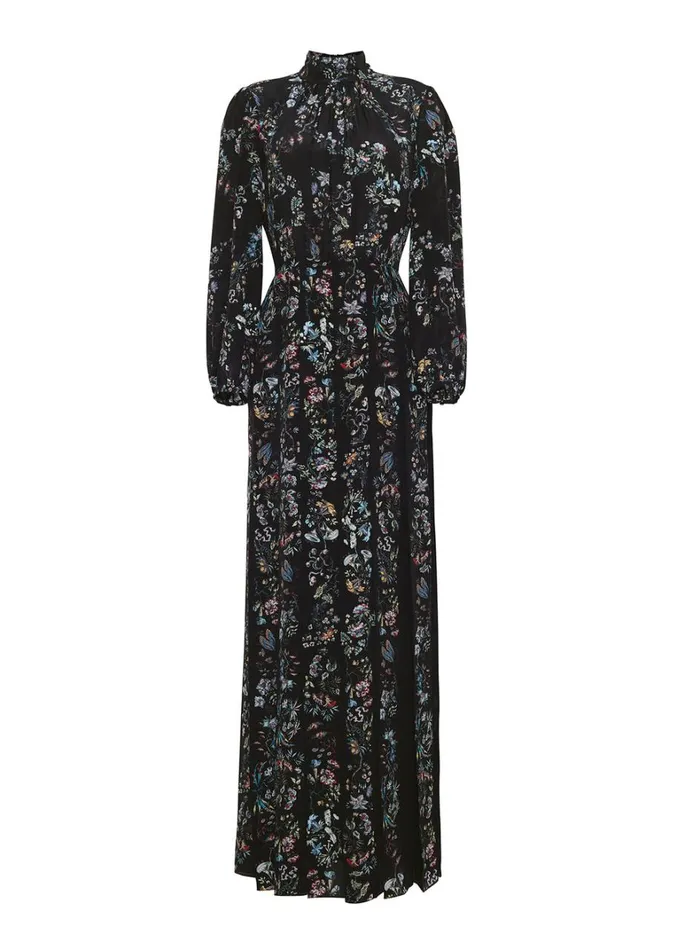 Adam Lippes Emilia Dress Black Floral Womens Dresses