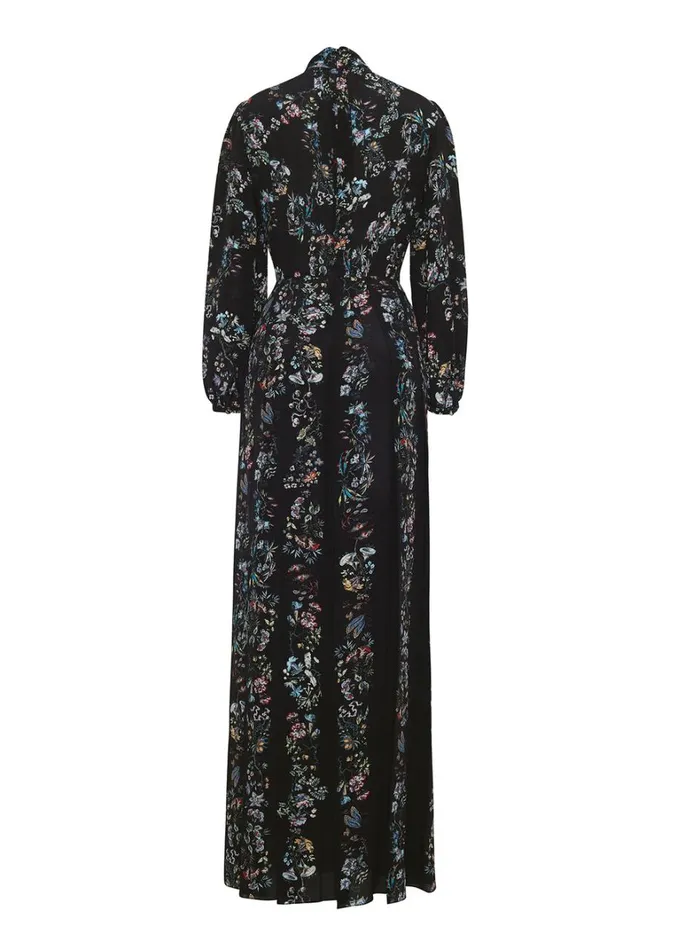 Adam Lippes Emilia Dress Black Floral Womens Dresses