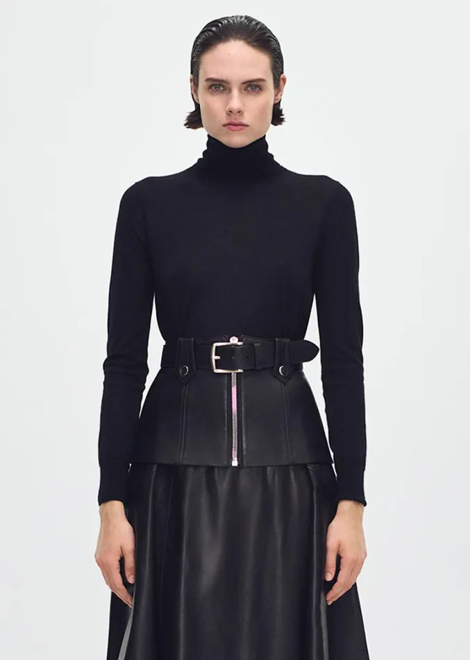 Adam Lippes Eve Knit Black Womens Sweaters and Knitwear