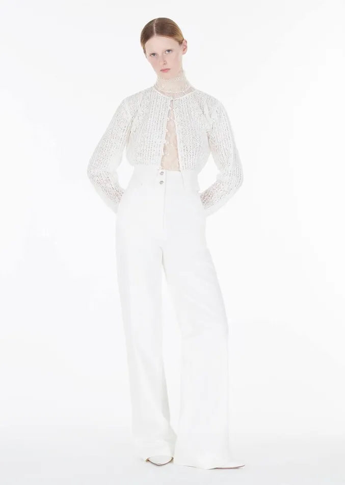 Adam Lippes Malone Cardigan Ivory Womens Sweaters and Knitwear