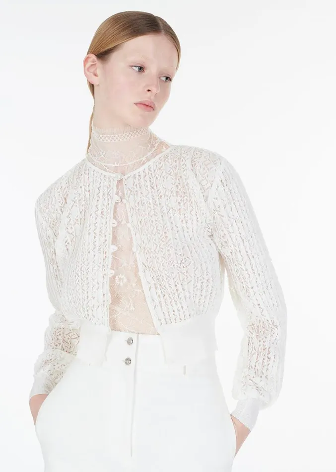 Adam Lippes Malone Cardigan Ivory Womens Sweaters and Knitwear