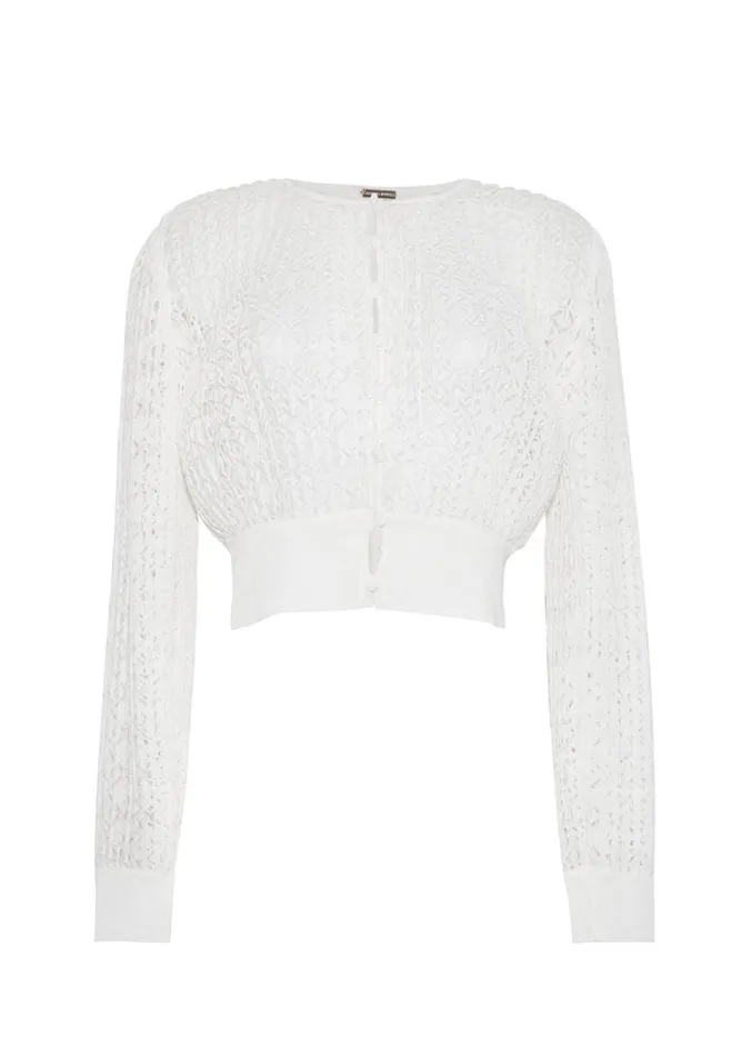 Adam Lippes Malone Cardigan Ivory Womens Sweaters and Knitwear