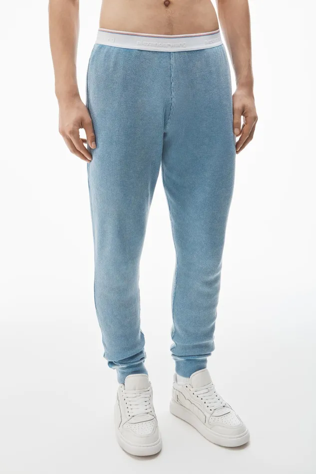 Alexander Wang Bodywear Jogger Pant In WaffleKnit Cotton Stretch