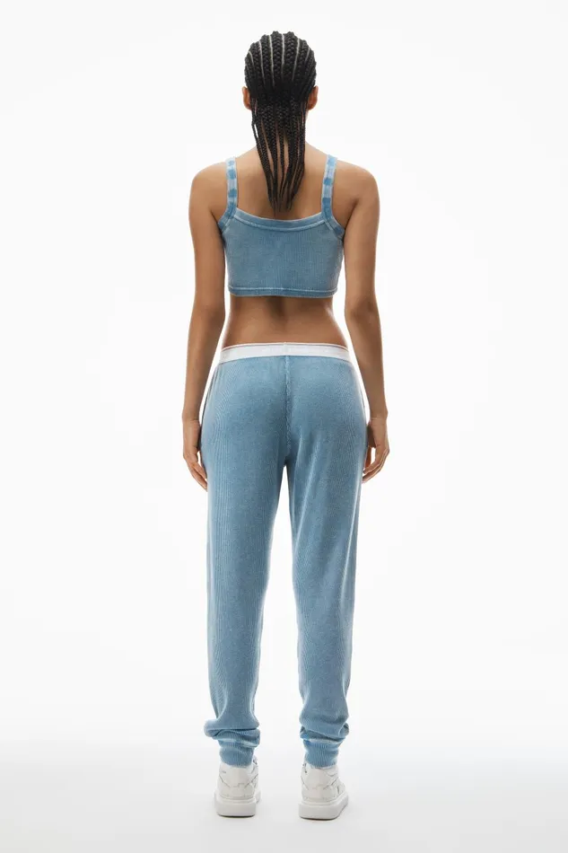 Alexander Wang Bodywear Jogger Pant In WaffleKnit Cotton Stretch