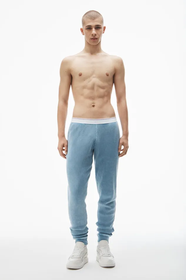 Alexander Wang Bodywear Jogger Pant In WaffleKnit Cotton Stretch