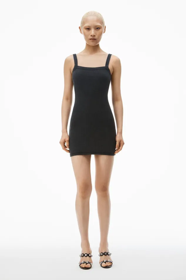 Alexander Wang Bodywear Minidress In WaffleKnit Cotton Stretch