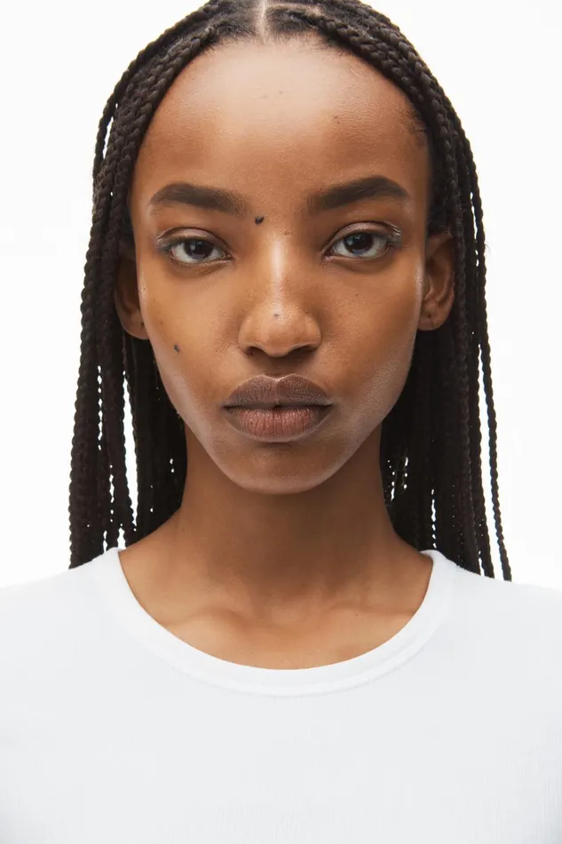 Alexander Wang Bodywear ShortSleeve Bodysuit In RibKnit Jersey