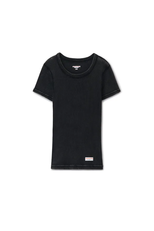 Alexander Wang Bodywear ShortSleeve Tee In Ribbed Cotton