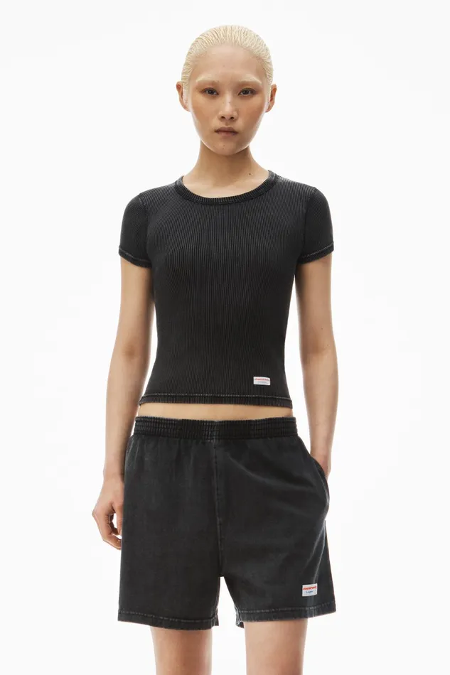 Alexander Wang Bodywear ShortSleeve Tee In Ribbed Cotton