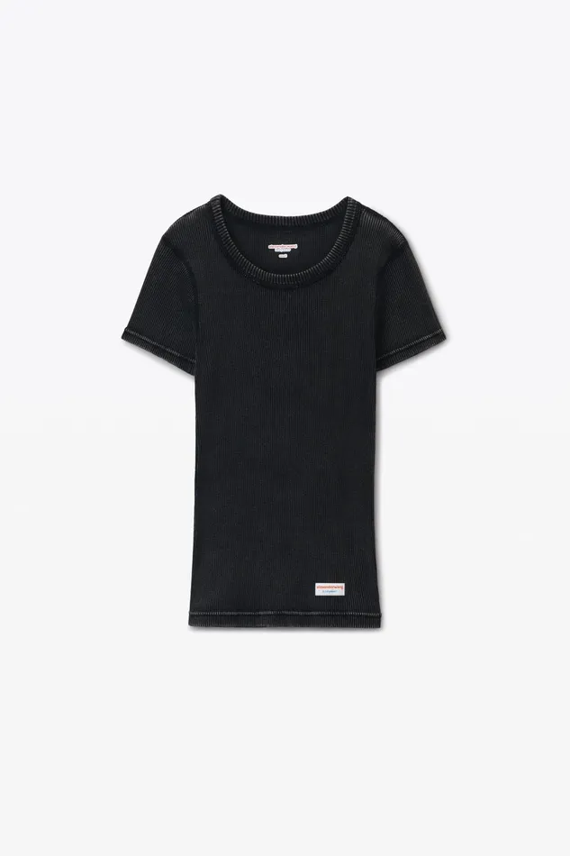 Alexander Wang Bodywear ShortSleeve Tee In Ribbed Cotton