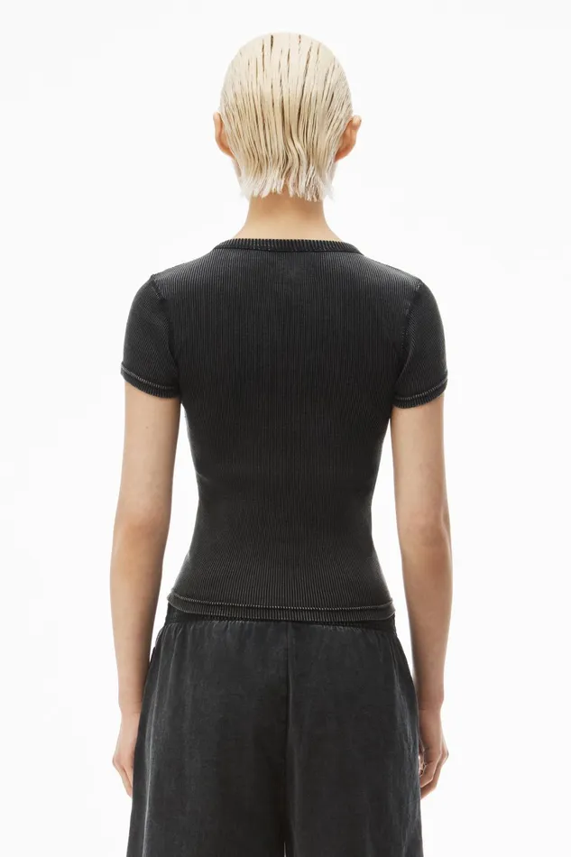 Alexander Wang Bodywear ShortSleeve Tee In Ribbed Cotton