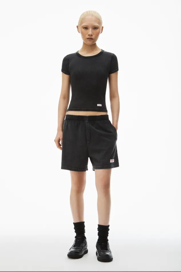 Alexander Wang Bodywear ShortSleeve Tee In Ribbed Cotton