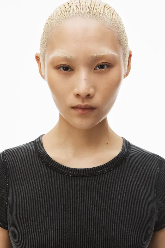 Alexander Wang Bodywear ShortSleeve Tee In Ribbed Cotton