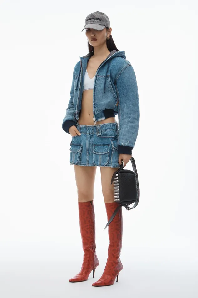Alexander Wang Denim MidRise Cargo Pocket Miniskirt 8211 Women