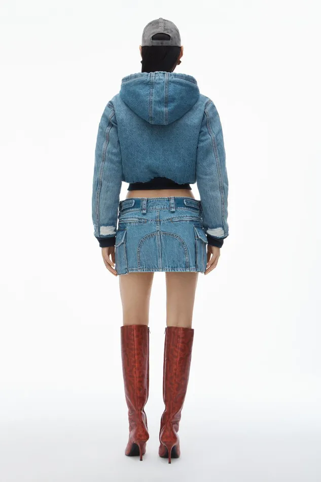 Alexander Wang Denim MidRise Cargo Pocket Miniskirt 8211 Women
