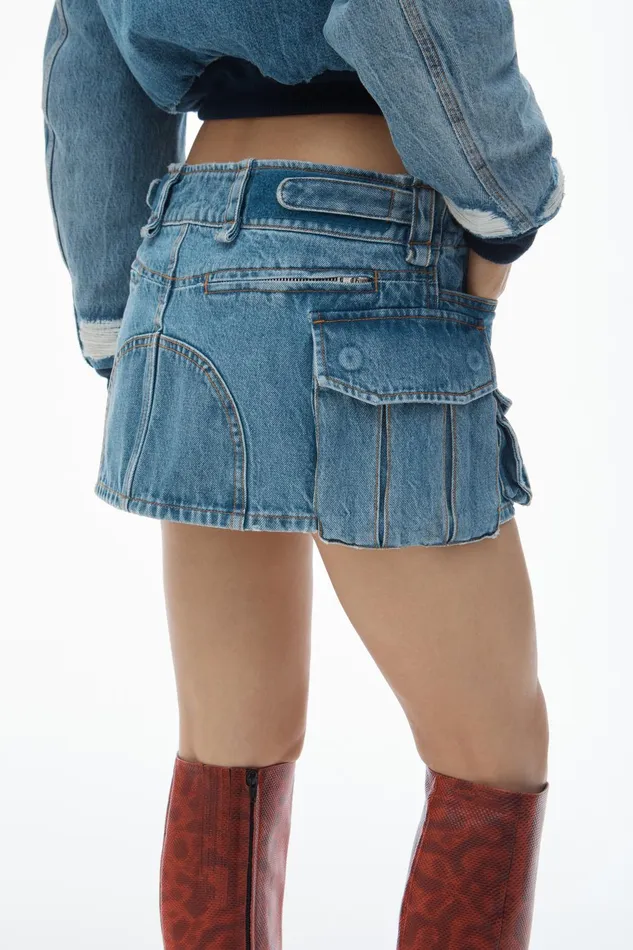 Alexander Wang Denim MidRise Cargo Pocket Miniskirt 8211 Women