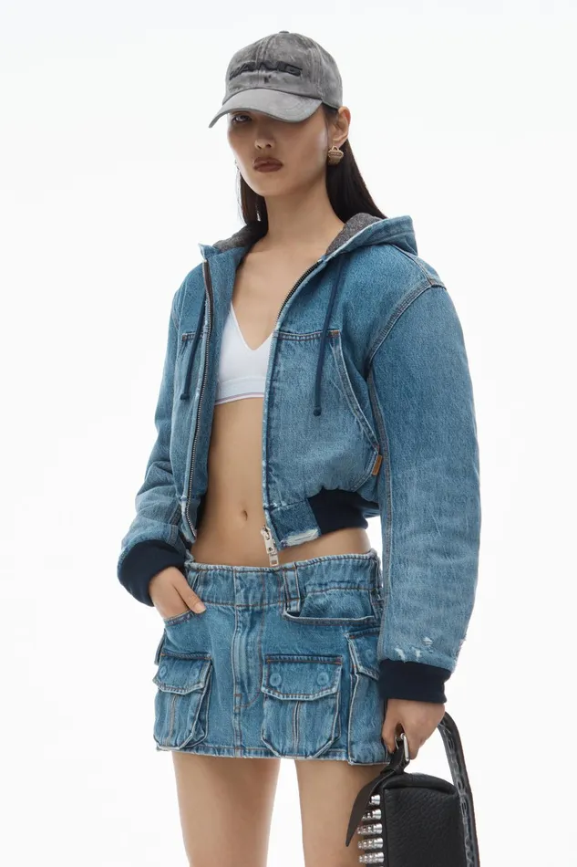 Alexander Wang Denim MidRise Cargo Pocket Miniskirt 8211 Women
