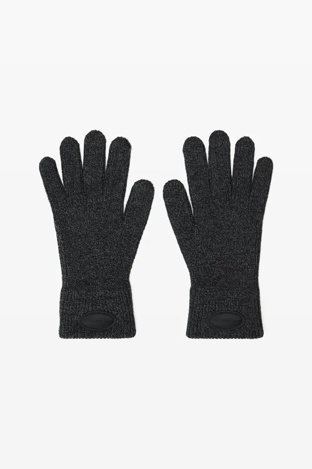 Alexander Wang Other Accessories Dome Logo Gloves In Ribbed Wool Stretch 8211 Women