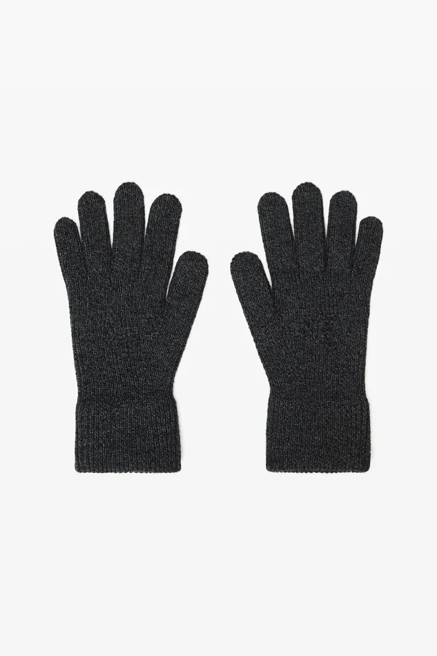Alexander Wang Other Accessories Dome Logo Gloves In Ribbed Wool Stretch 8211 Women
