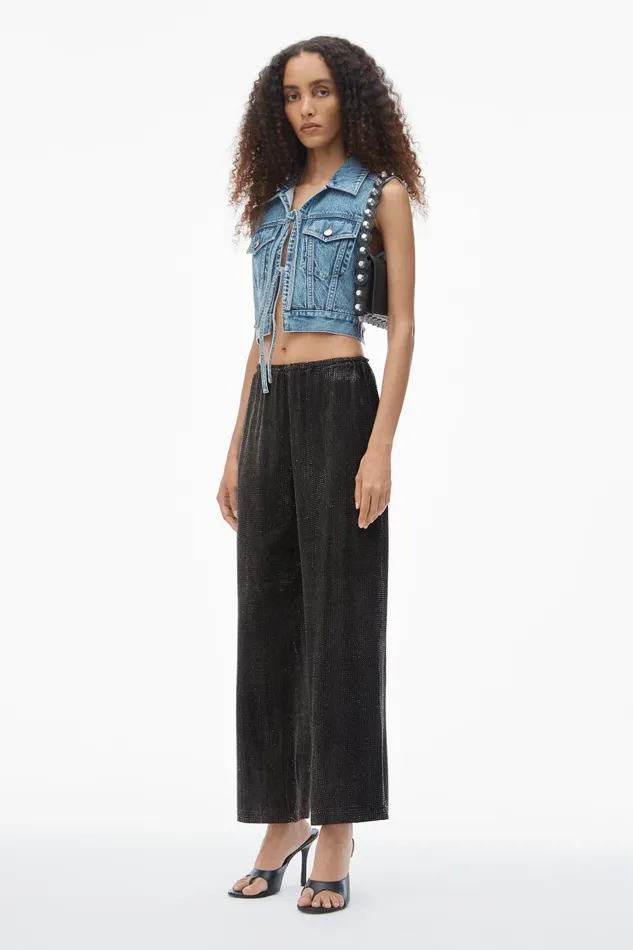 Alexander Wang Pants Crystal Hotfix Slim RelaxedFit Pants 8211 Women