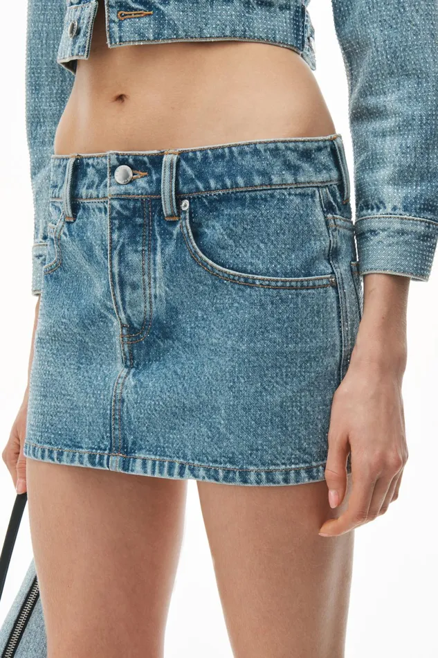 Alexander Wang Skirts Denim Mini Skirt In Clear Hotfix 8211 Women