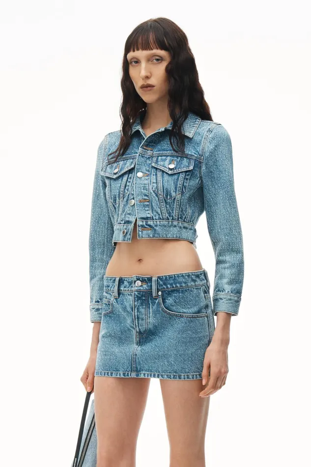 Alexander Wang Skirts Denim Mini Skirt In Clear Hotfix 8211 Women