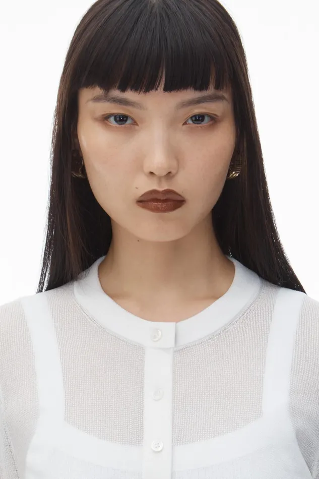 Alexander Wang Sweaters Cropped Cardigan In Clear Bead Hotfix 8211 Women