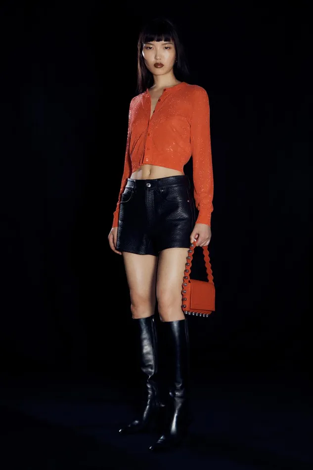 Alexander Wang Sweaters Cropped Cardigan In Clear Bead Hotfix 8211 Women