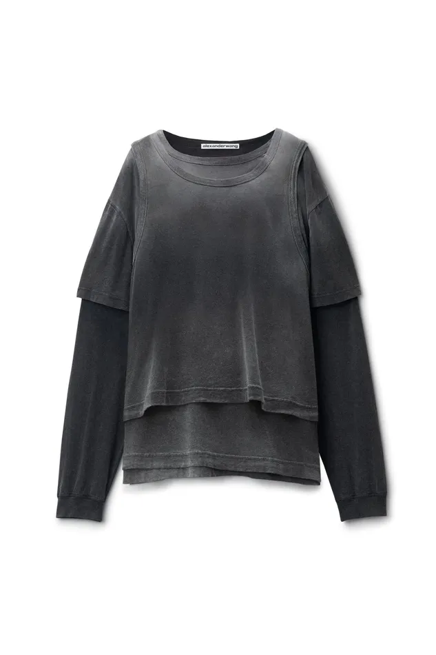 Alexander Wang TShirts Oversize TripleLayer Unisex Tee In Cotton 8211 WomenMen