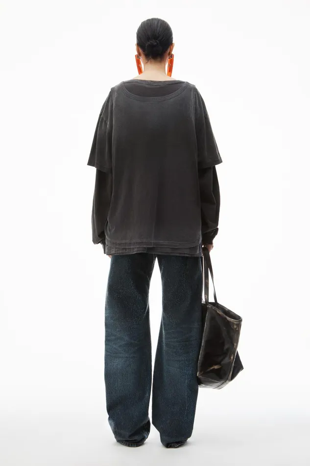 Alexander Wang TShirts Oversize TripleLayer Unisex Tee In Cotton 8211 WomenMen
