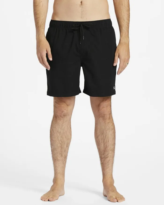 All Day Layback 16034 Boardshorts Black Men Billabong Elastic Waist Boardshorts