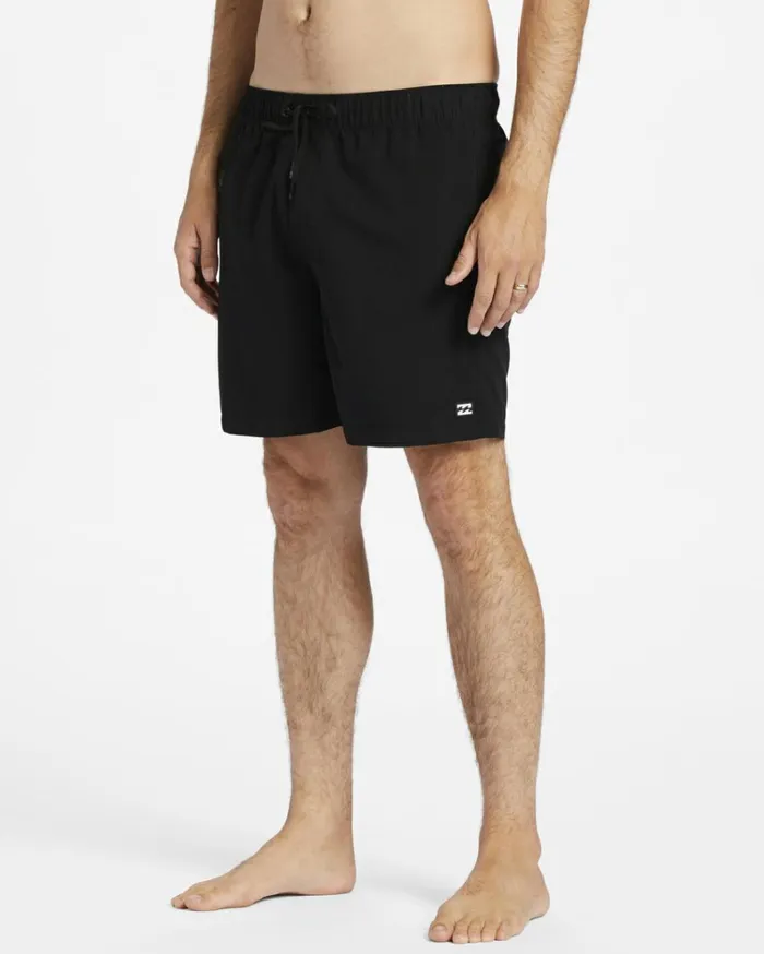 All Day Layback 16034 Boardshorts Black Men Billabong Elastic Waist Boardshorts