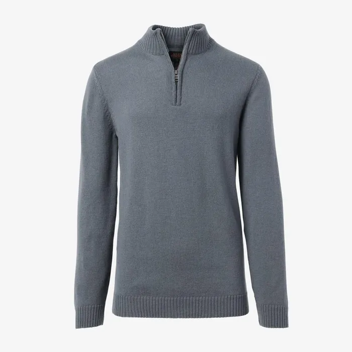 Allen Edmonds Carlton Merino Wool HalfZip Sweater Slate Grey Men Shirts and Sweaters