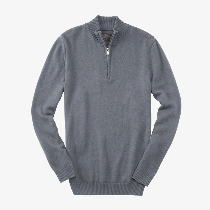 Allen Edmonds Carlton Merino Wool HalfZip Sweater Slate Grey Men Shirts and Sweaters