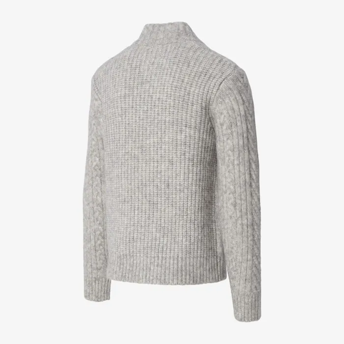 Allen Edmonds Fisherman Mock Neck Sweater Cloud Men Shirts and Sweaters